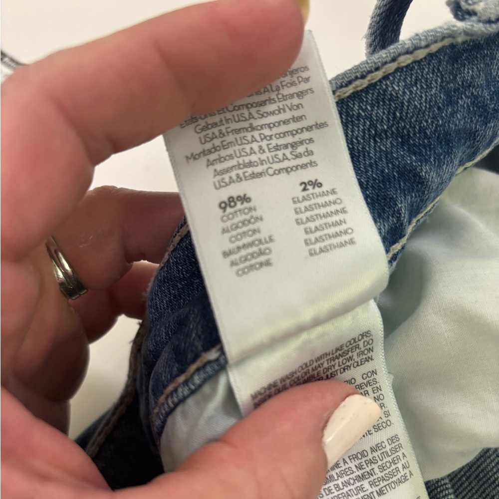 MOTHER Light Blue Ripped Cropped Straight Jeans - Picture 8 of 8